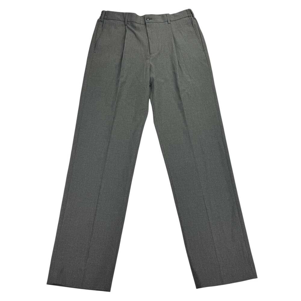 Tommy Hilfiger Mens TH Flex Dean Modern Relaxed Fit Pleated Pants Gray 34x34
